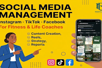 manage instagram, tiktok and facebook social media for gym, fitness and coaches
