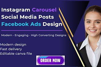design instagram carousel posts, social media post, facebook ads design,