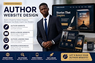 design author website, book author website, ebook website, author landing page