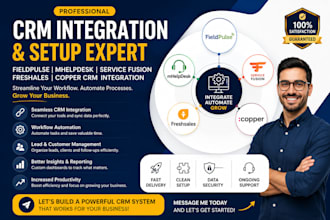 set up fieldpulse mhelpdesk service fusion freshsales copper CRM integration