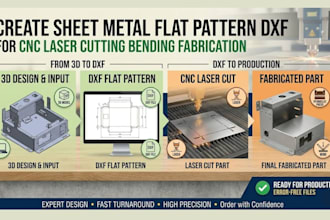 create sheet metal flat pattern dxf for cnc laser cutting bending fabrication