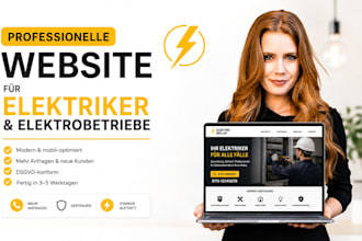 create a professional website for german electricians and electrical businesses