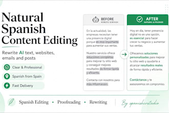 rewrite spanish ai content to sound natural and professional