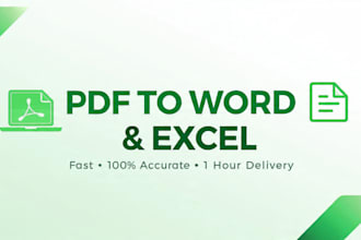 convert PDF jpg png to word and excel  with 100 accuracy