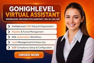 gohighlevel virtual assistant gohighlevel crm executive assistant ghl VA ghl a2p