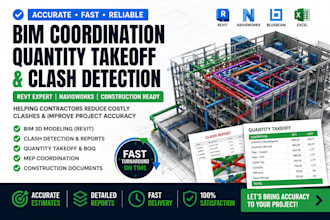 create bim or revit coordination models and clash detection for contractors