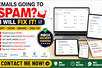 fix emails going to spam, spf dmarc, google workspace dns authentication, kajabi