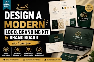 design modern logo branding kit and complete brand identity