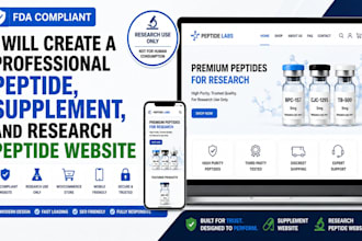 create a professional peptide, supplement, and research peptide website