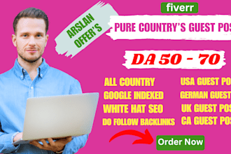 provide USA, UK, au, ca, and india guest post backlinks