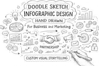 hand drawn doodle sketch infographic design for business and marketing