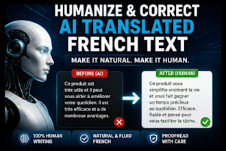 humanize and correct your ai translated french content