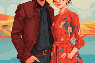 design couple portrait wedding portrait
