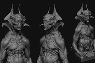 do detailed 3d character sculpt, toys, miniatures and creature for 3d printing