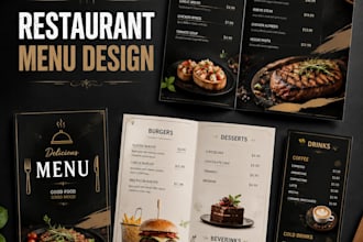 design restaurant menu, cafe, bar and digital menus to attract customers