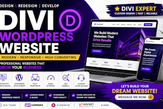 design divi wordpress website, redesign divi wordpres, divi website development