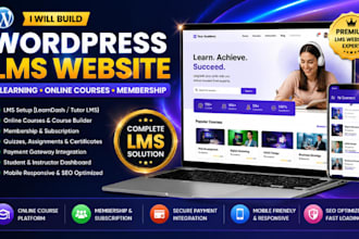 build wordpress lms elearning academy website student portal membership course