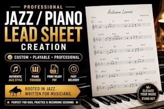create jazz lead sheets and piano sheet music professionally