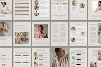 design canva editable fitness workbook, ebook, editorial lead magnet PDF guide