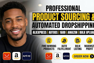 do product sourcing and shopify dropshipping via  aliexpress auto ds 1688 amazon