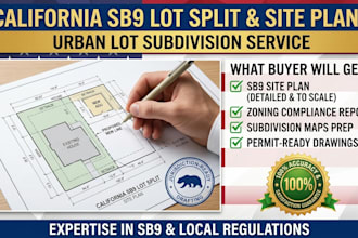 draft california sb9 lot split site plan urban lot subdivision permit approval