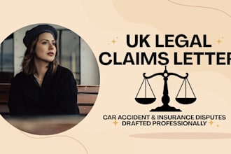 draft a UK car accident claim demand letter and insurance dispute letter