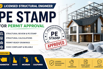 licensed structural engineer pe stamp washington idaho michigan california stamp