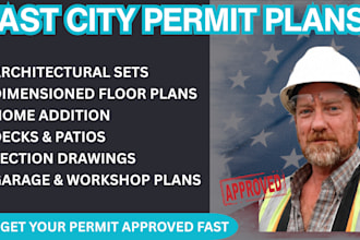 do city permit blueprints architect for house plan, garage, adu, patio, deck