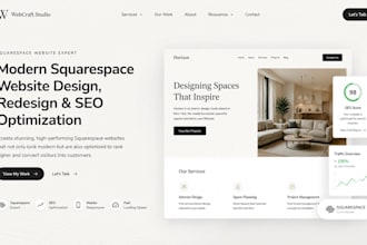 squarespace website design redesign and SEO optimization