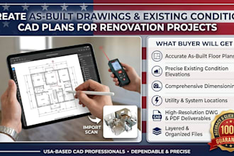 create built drawing and existing condition cad plans for renovation project