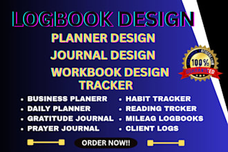 create modern planner, workbook, tracker templates, journal and logbook