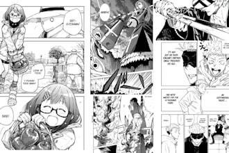 draw manga comic pages, anime panels and webtoon illustration