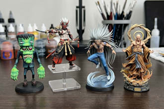 3d print and paint anime figure miniature tabletop resin statue figure painting
