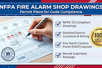 draft nfpa fire alarm shop drawings and permit plans for code compliance
