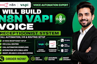 build n8n vapi voice receptionist system call automation IVR and routing setup