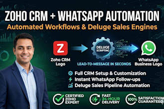 setup zoho crm with whatsapp automation workflows deluge sales engines