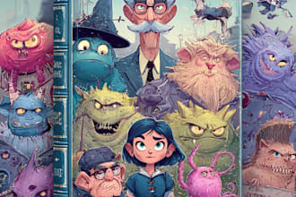 design cute school cartoon book cover