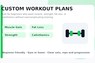 create a beginner gym workout plan for muscle gain