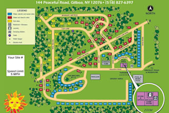 design rv park, campground maps and custom vector site maps illustration