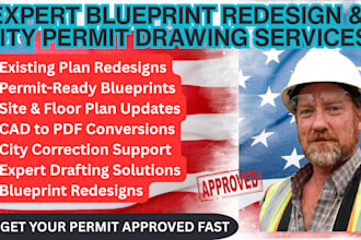 redesign house floor architectural blueprints, draftsman of city permit drawings