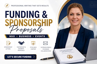 write partnership proposal, business proposal, funding proposal for nonprofits