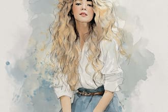 hand draw digital watercolor illustration and clip art