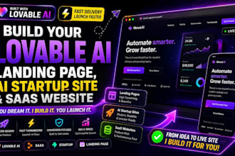 build lovable ai landing page, ai startup website, saas website