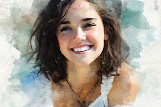 create home portrait watercolor art from photo