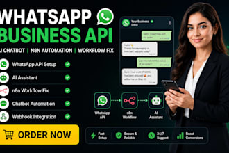 connect whatsapp business api whatsapp chatbot ai assistant automation, fix n8n