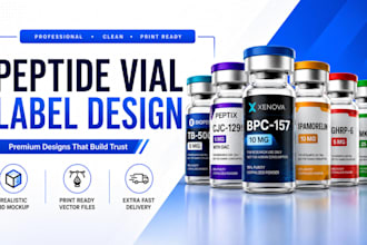 do a product label design, peptide vial label design and supplement label design