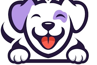 design high quality hand drawing dog mascot logo with free source file