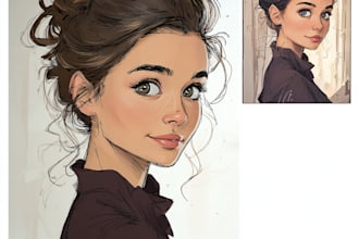 fashion portrait, art portrait, illustration