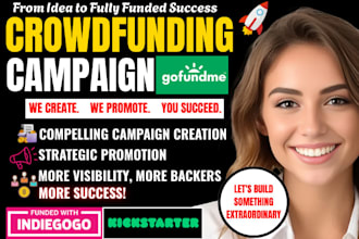 create and promote your kickstarter indiegogo gofundme crowdfunding campaign