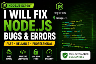 fix nodejs express mongodb backend bugs and API errors